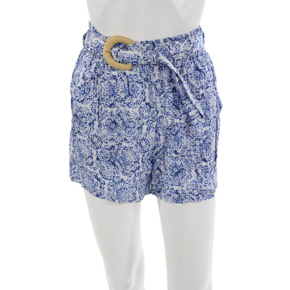Intermix Unisex Floral Blue Buckle Shorts Beach 55% Viscose 45% Rayon Size XS